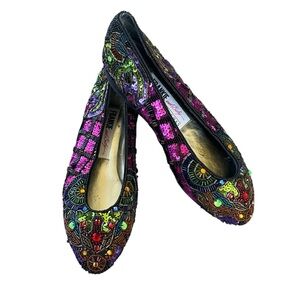 Frankie & Baby Beverly Feldman Beaded Sequin Ballet Flats Women’s 6.5